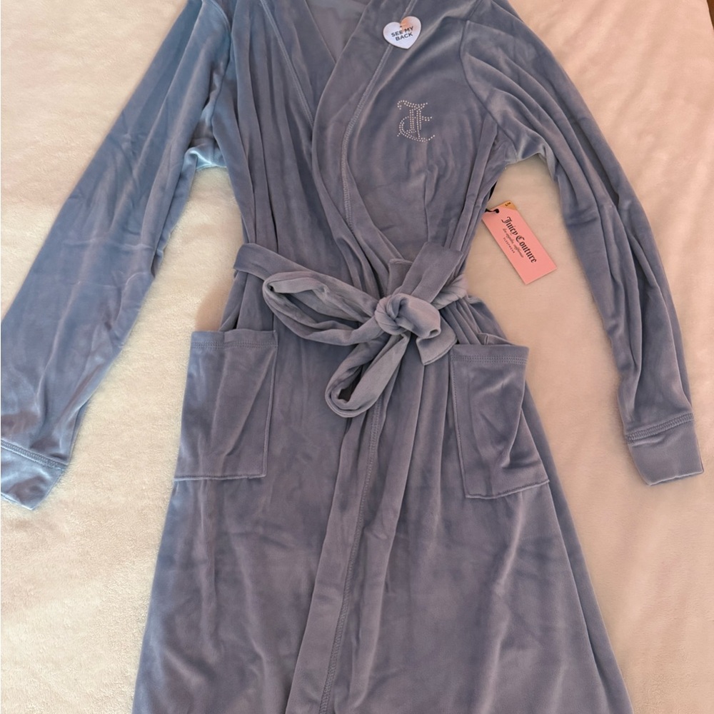 Juicy Couture Blue Velour Robe